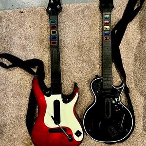 2 PlayStation guitar hero controllers!